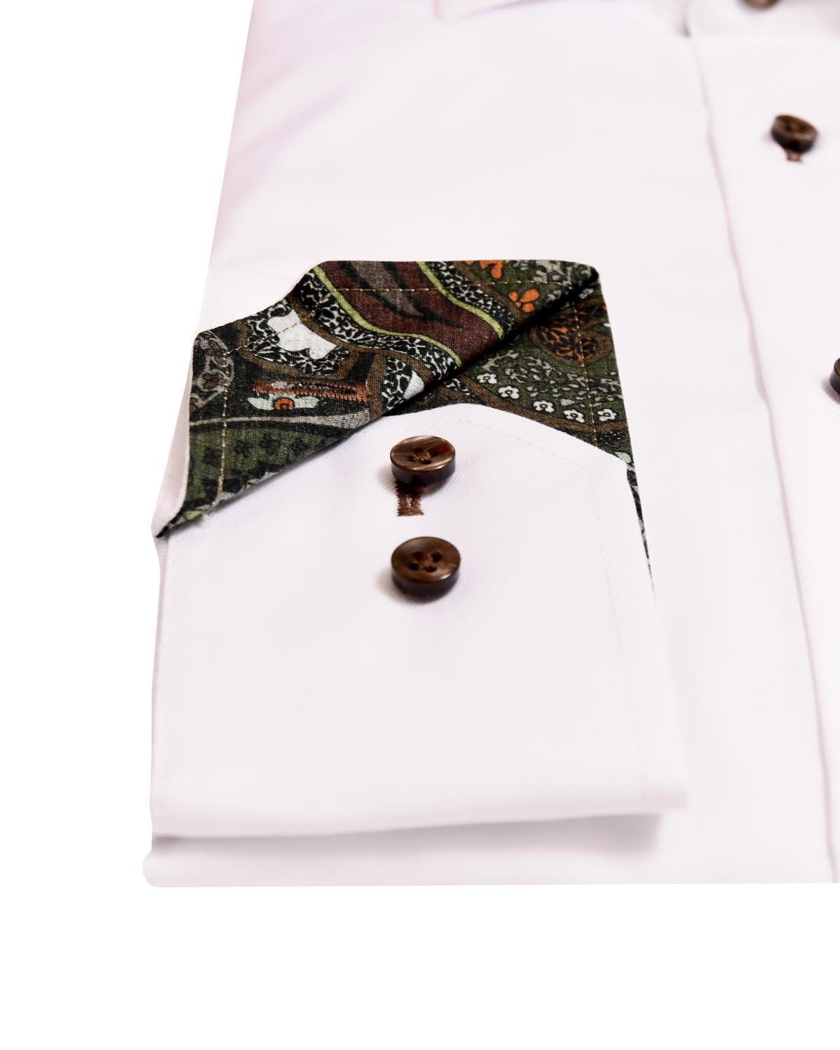 White shirt with contrast details regular fit
