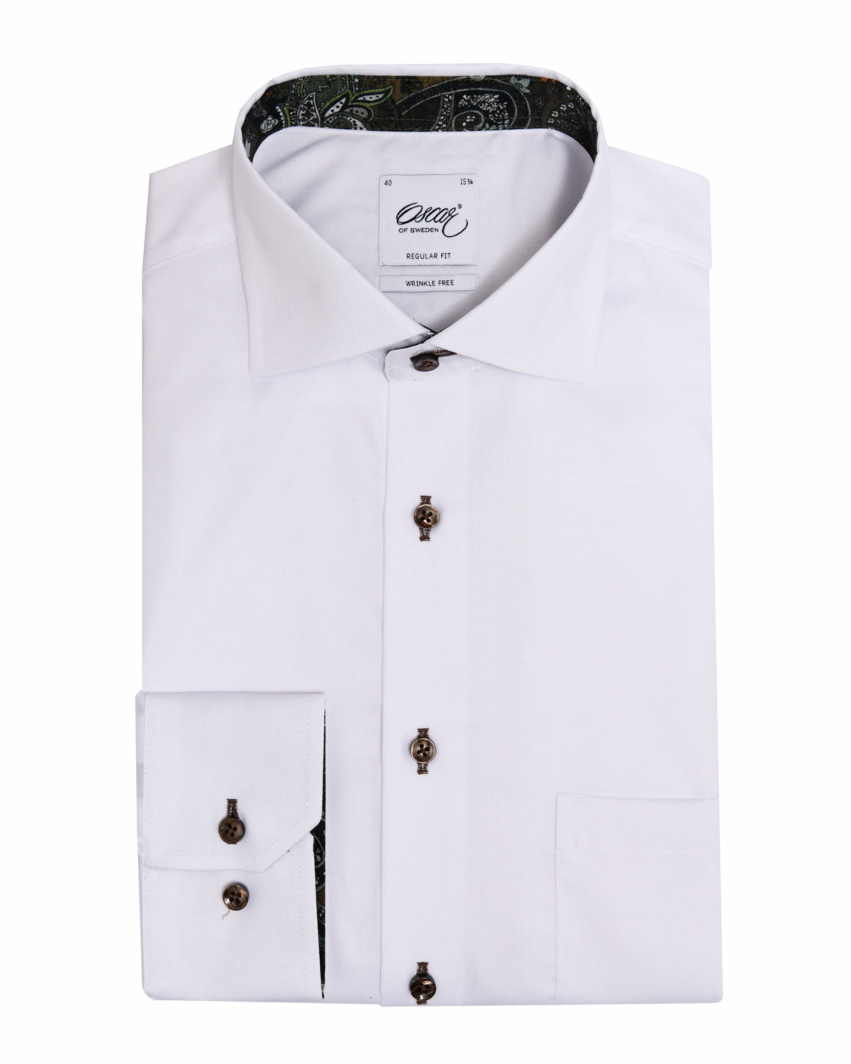 White shirt with contrast details regular fit