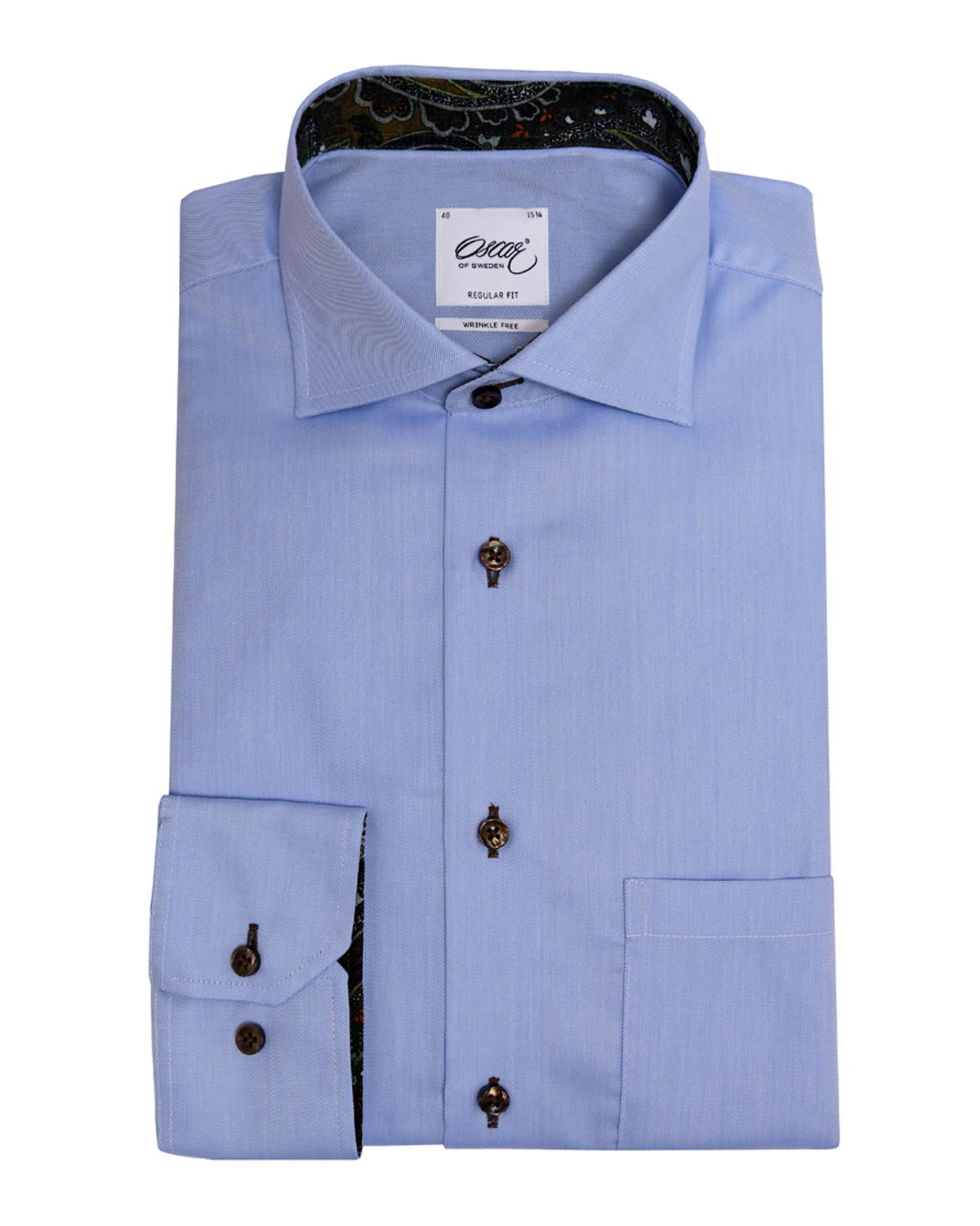 Blue shirt with contrast details regular fit