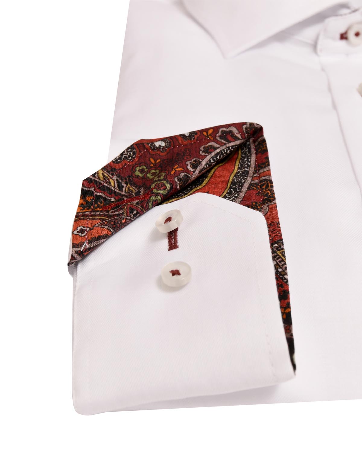 White shirt with red contrast details slim fit