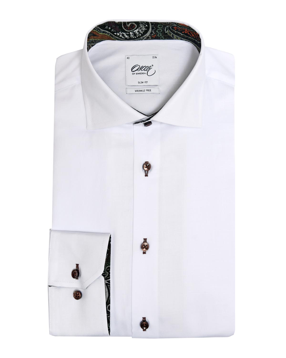 White shirt with contrast details slim fit