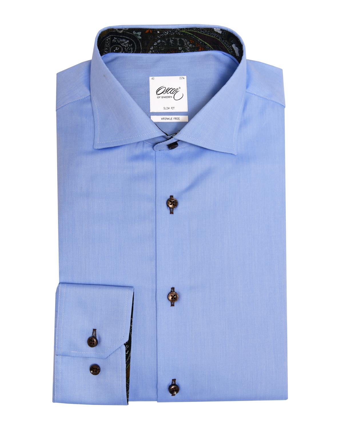 Blue shirt with contrast details slim fit