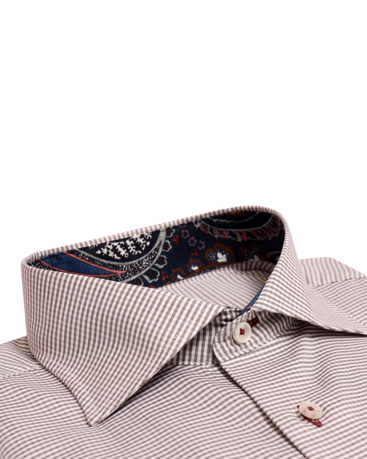 Plum checked shirt with contrast details slim fit