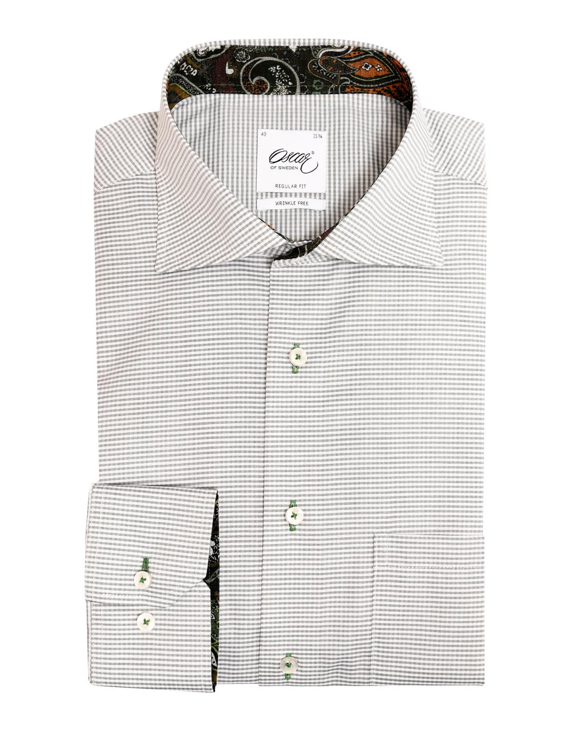 Green checked shirt with contrast details slim fit