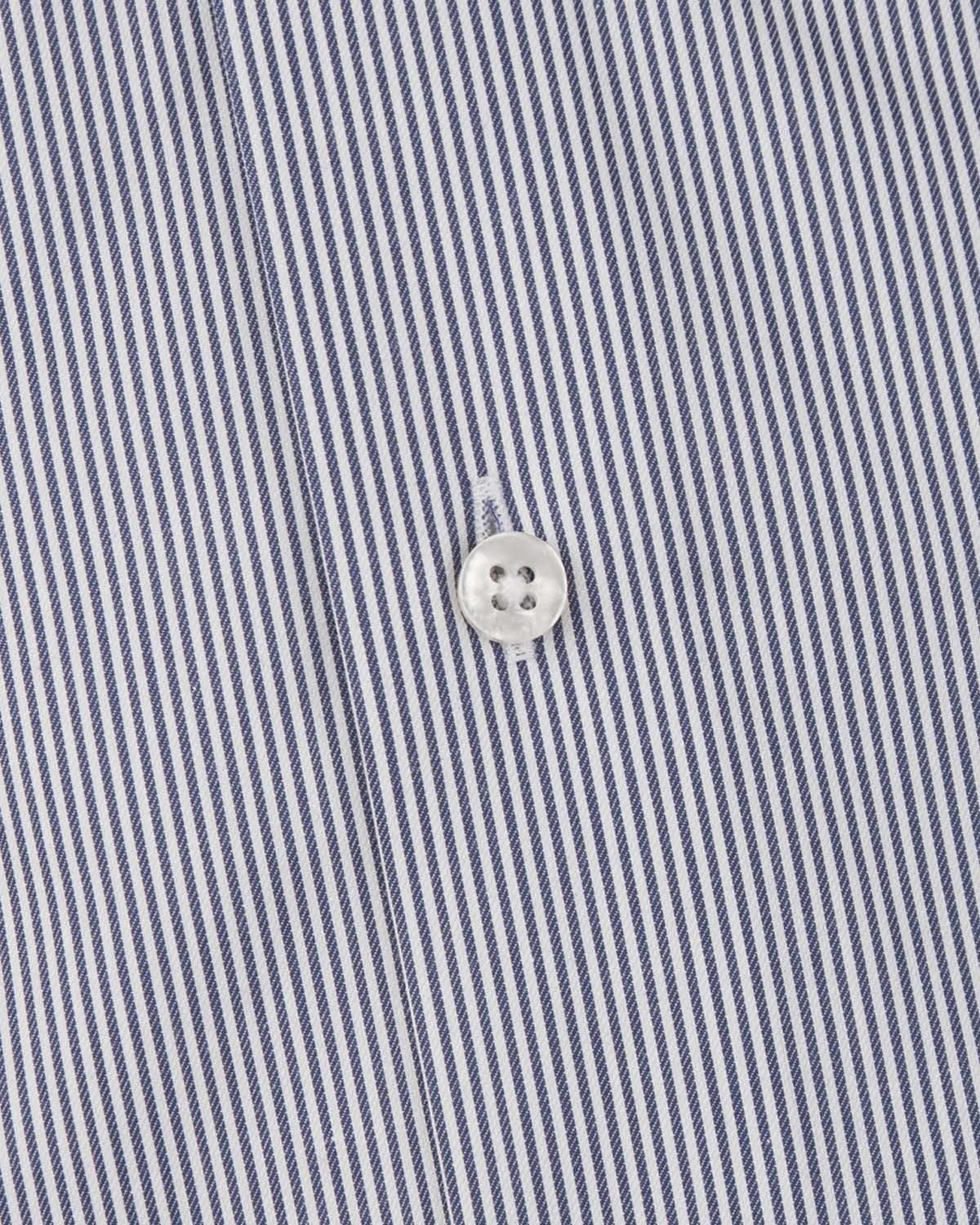 Indigo blue striped shirt regular fit with contrast details & pocket