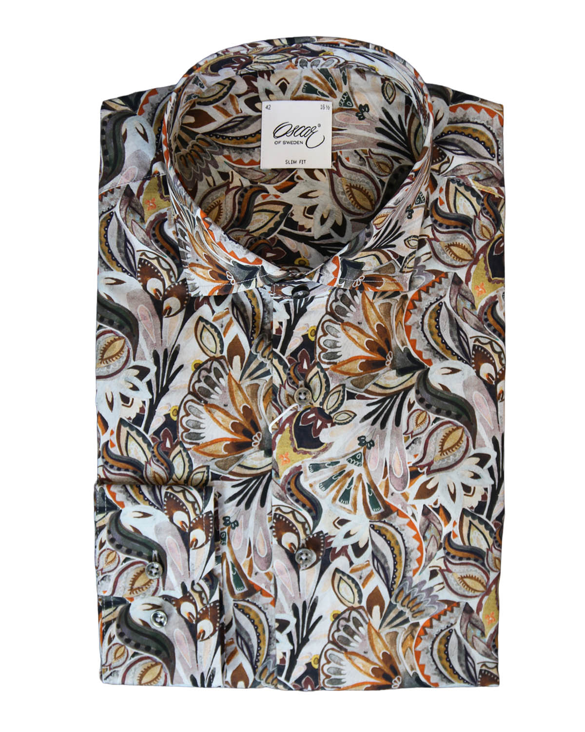 Grey printed shirt slim fit