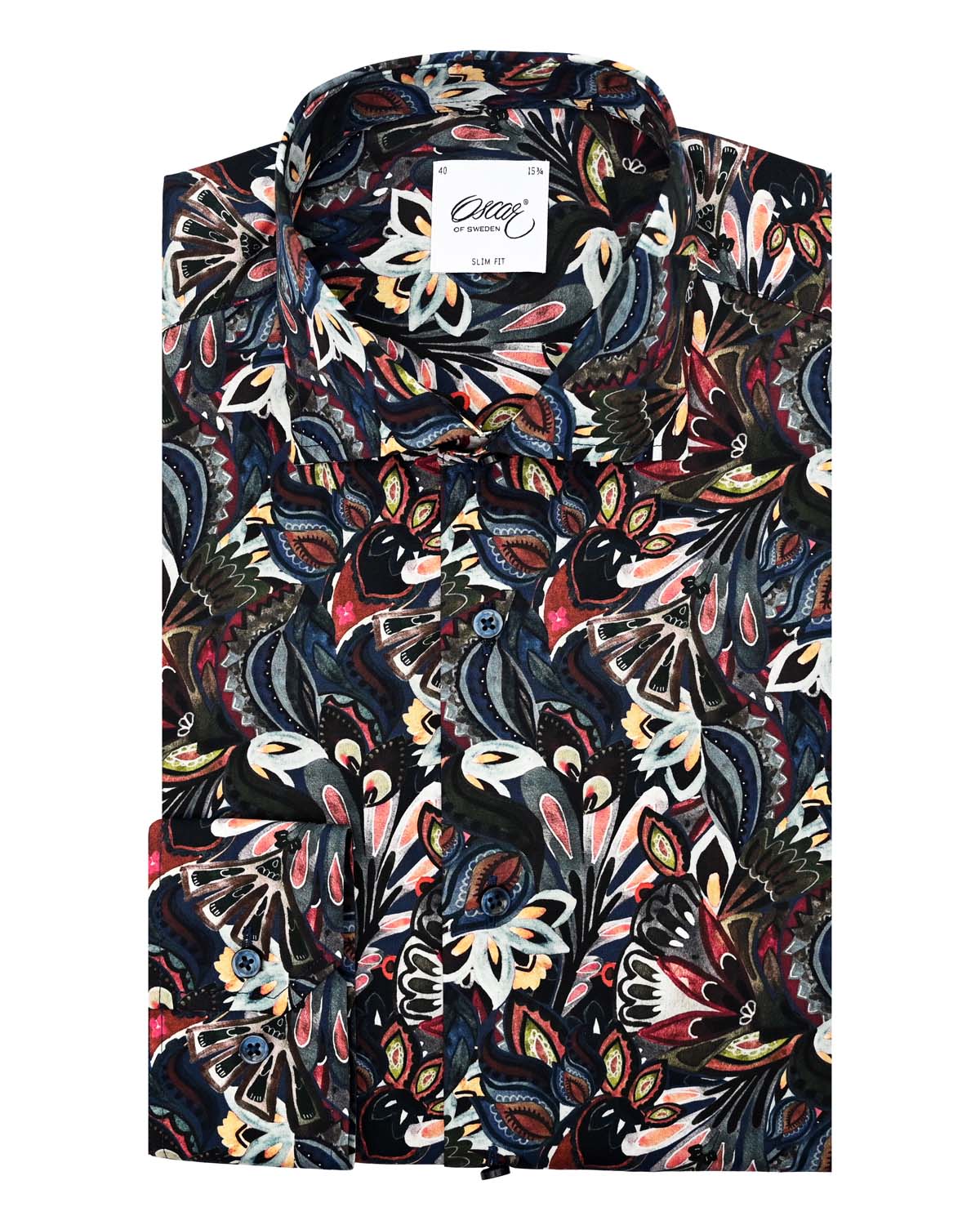 Dark blue printed shirt regular fit