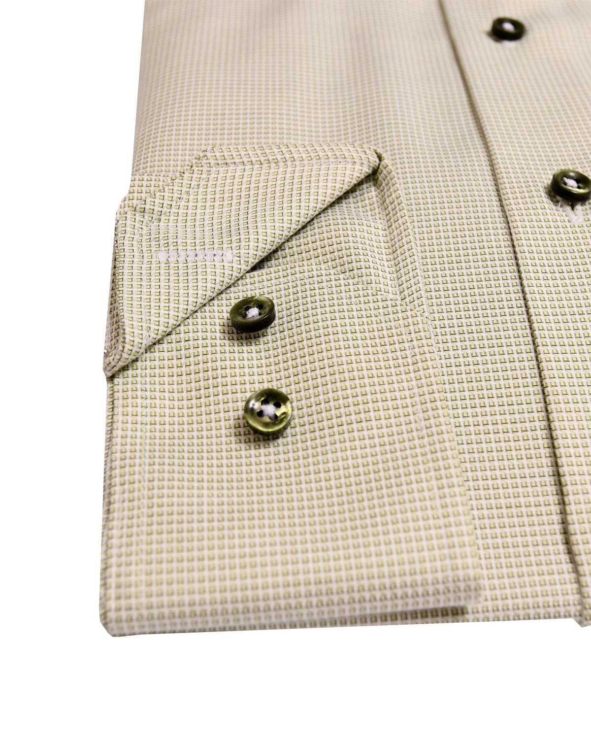 Green wrinkle free shirt regular fit