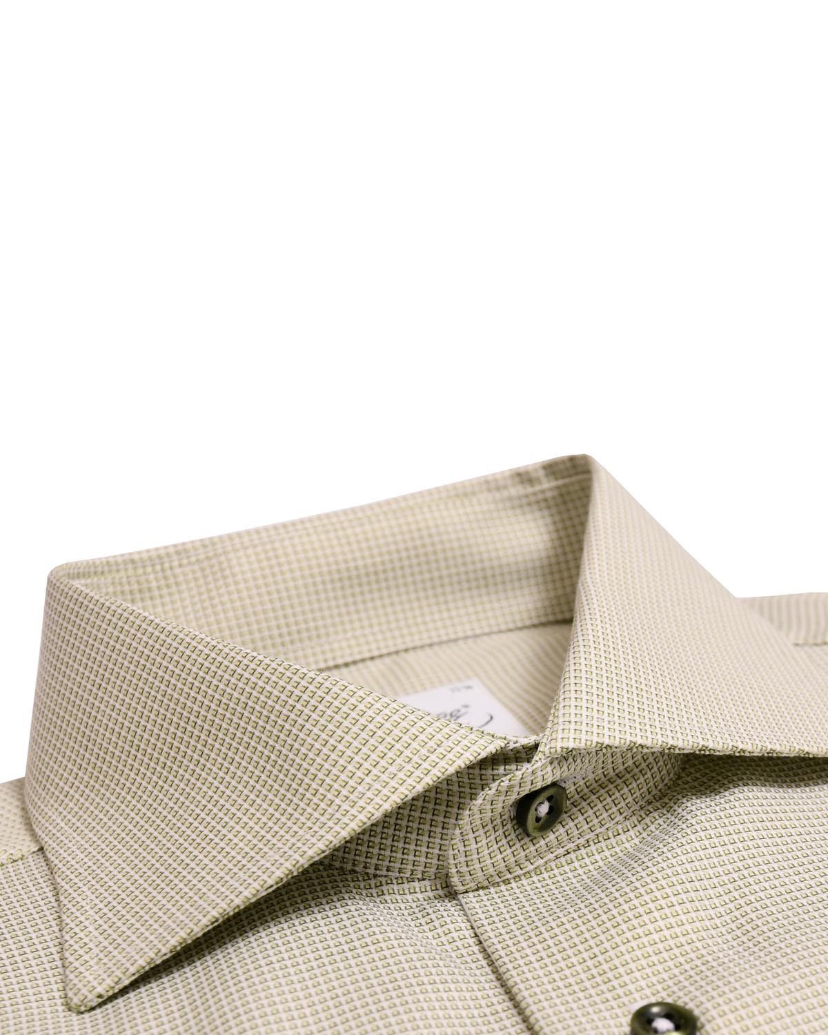 Green wrinkle free shirt regular fit