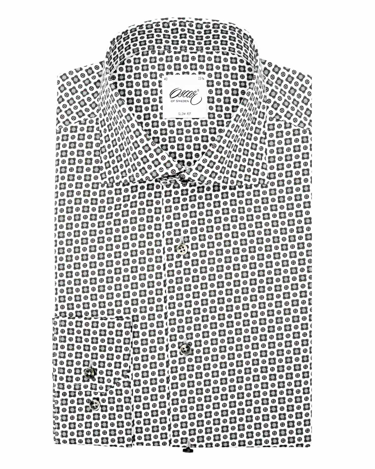 White printed shirt slim fit