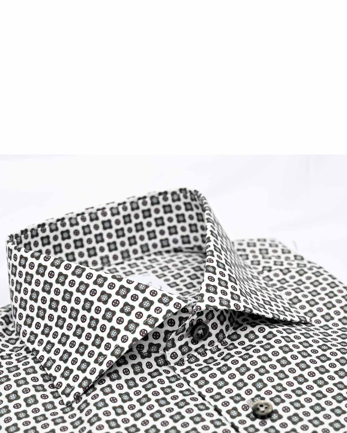 White printed shirt slim fit