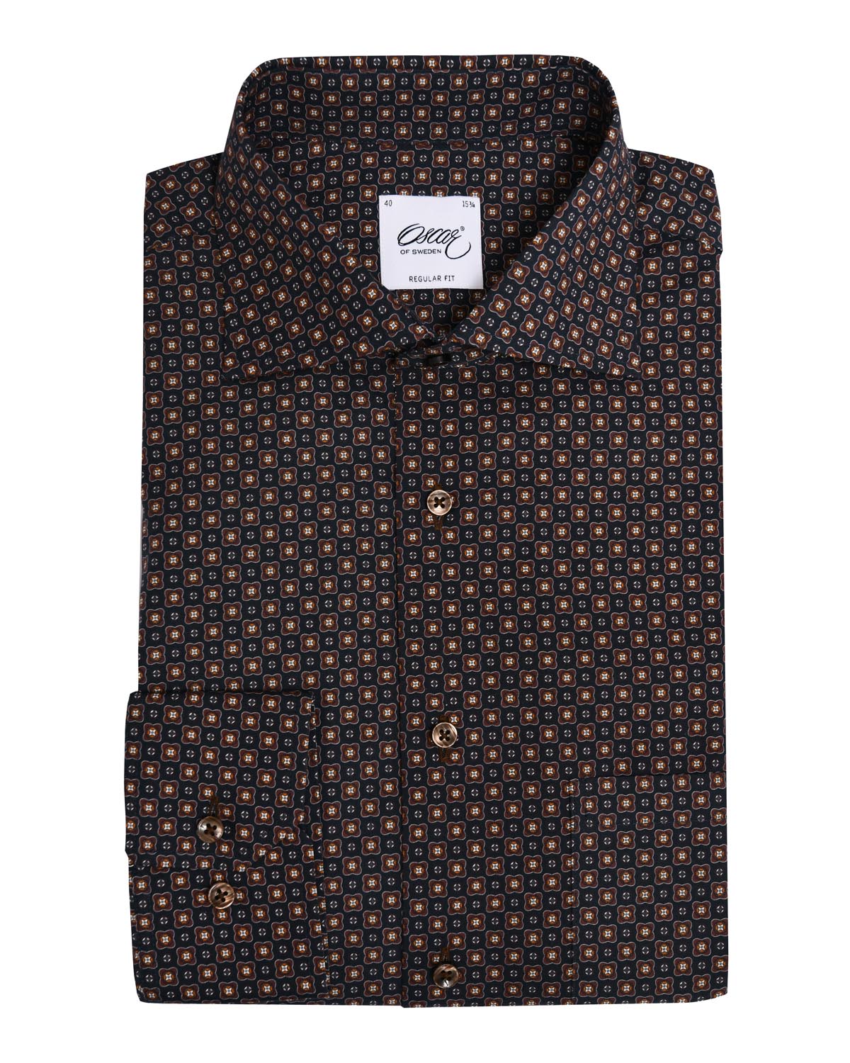 Indigo blue printed shirt with pocket regular fit