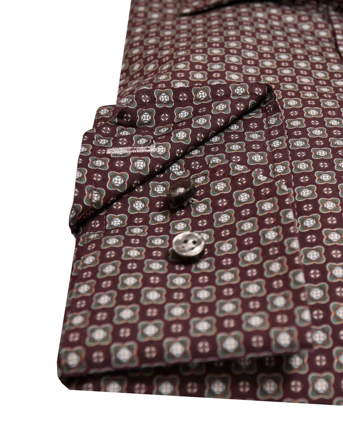 Dark red printed shirt slim fit