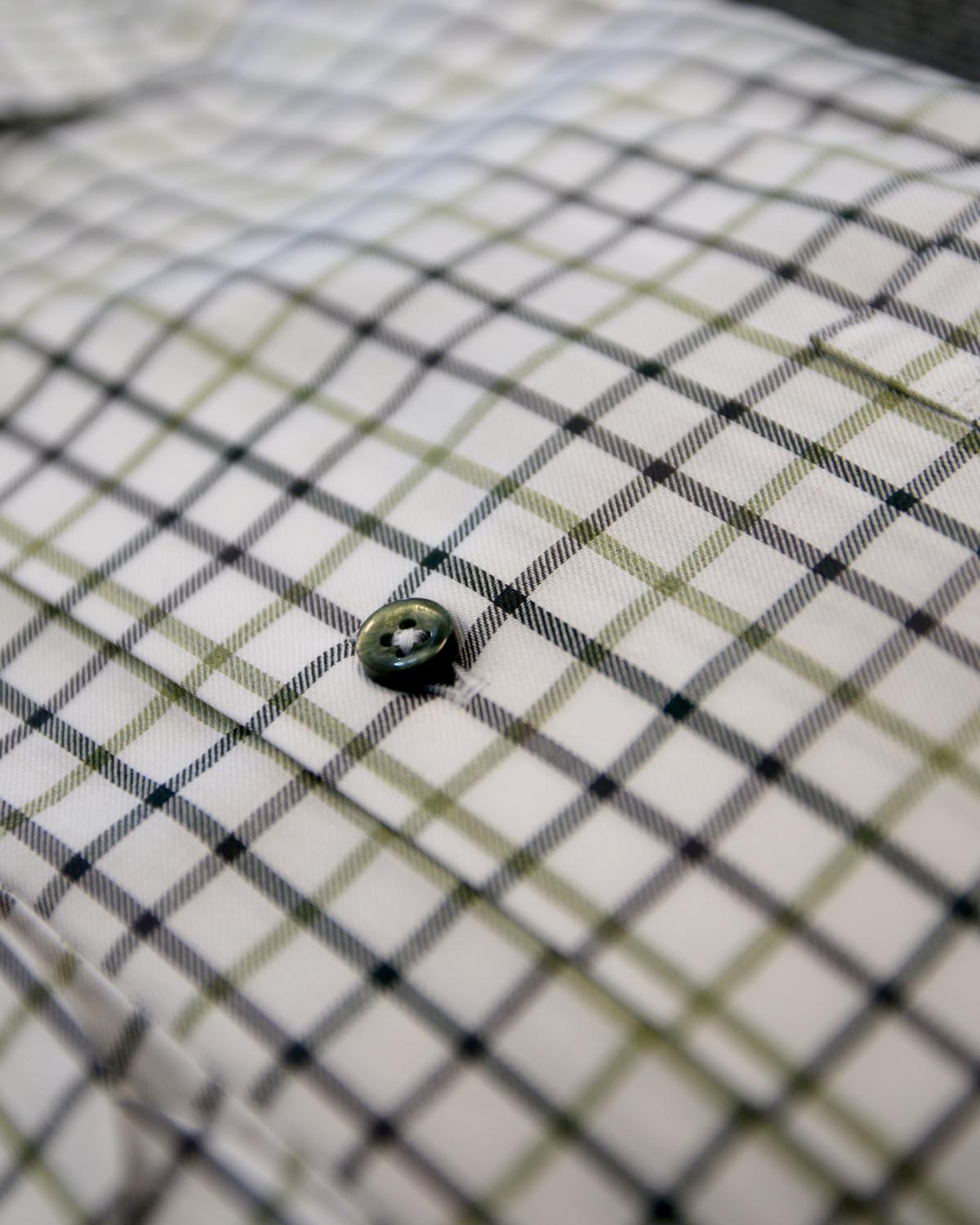 White and green checked shirt regular fit
