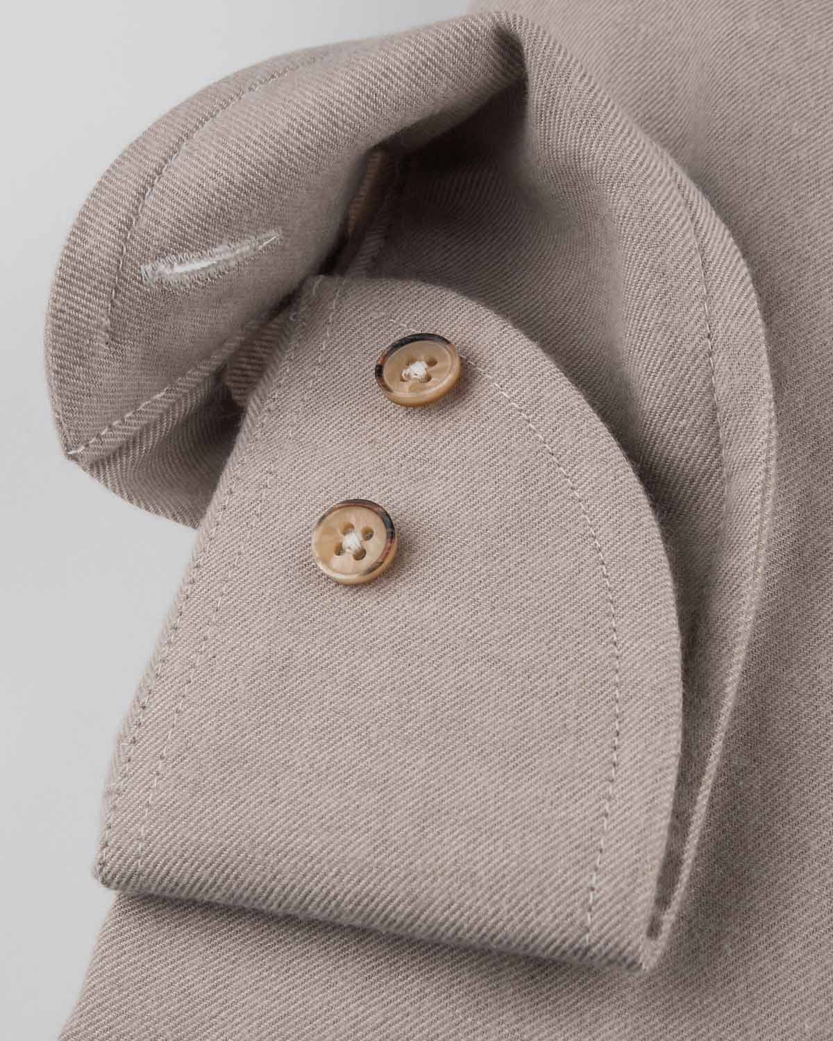 Beige skjorta i lättflanell & ullmix regular fit
