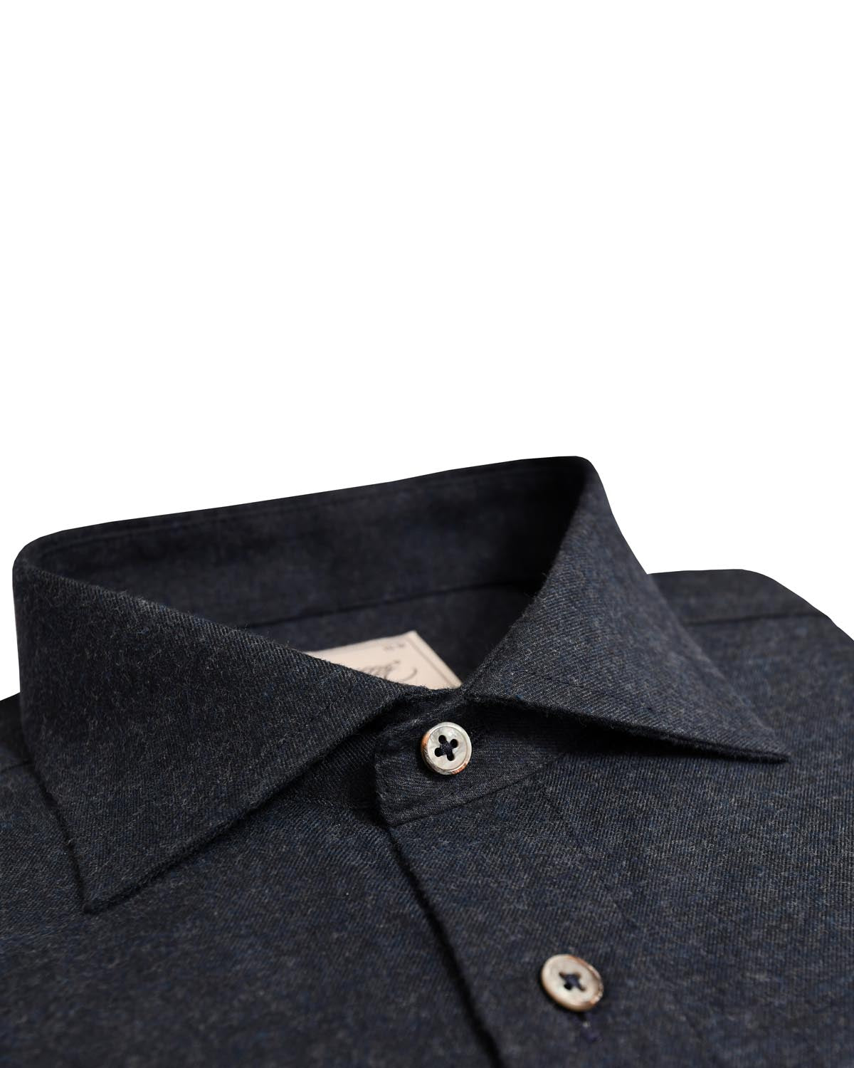 Navy blue shirt in light flannel regular fit