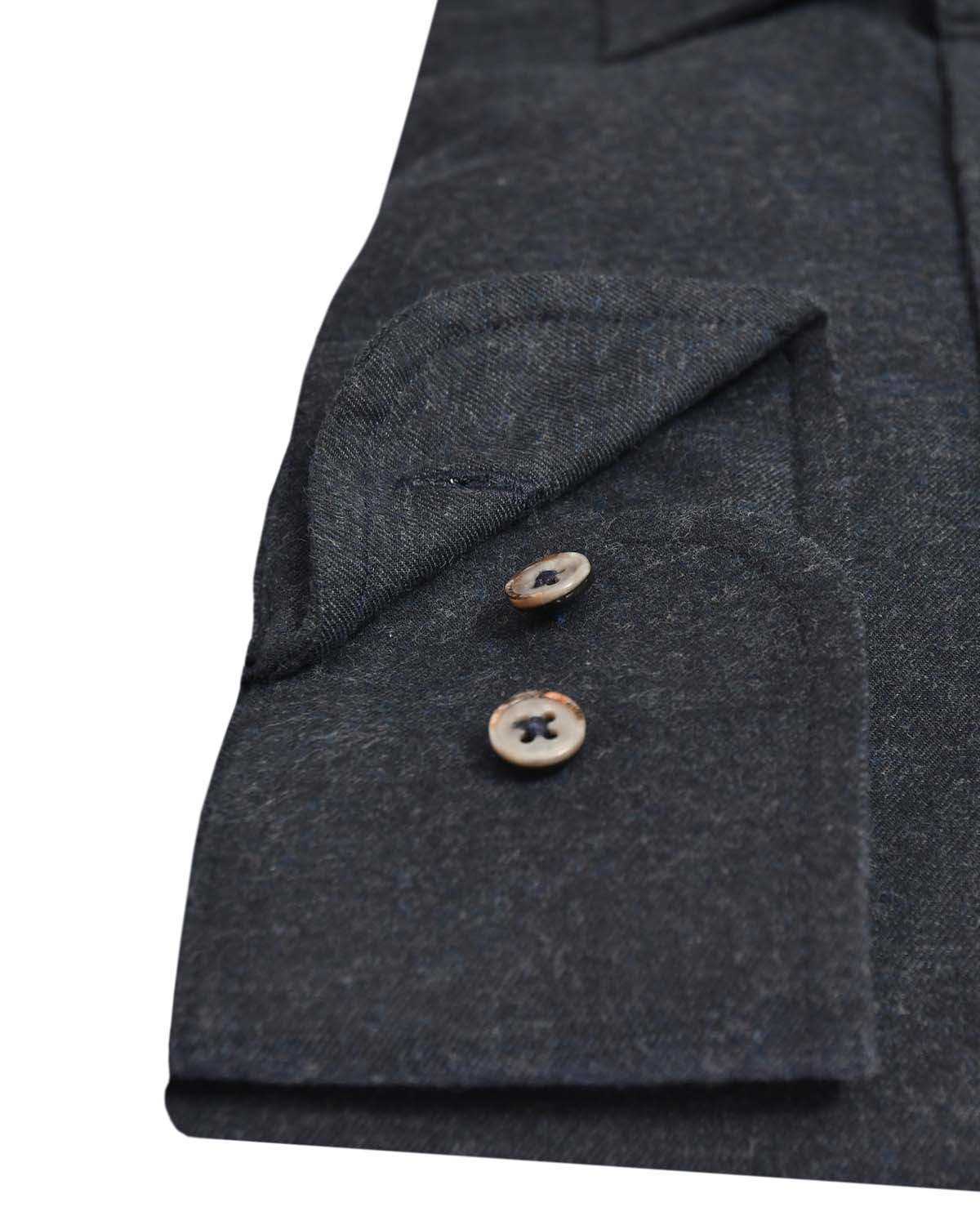 Navy blue shirt in light flannel regular fit