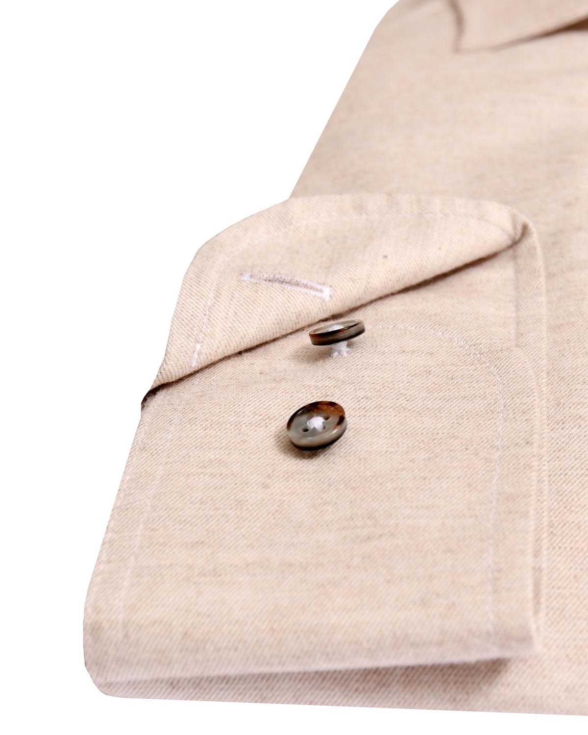 Beige skjorta i lättflanell regular fit