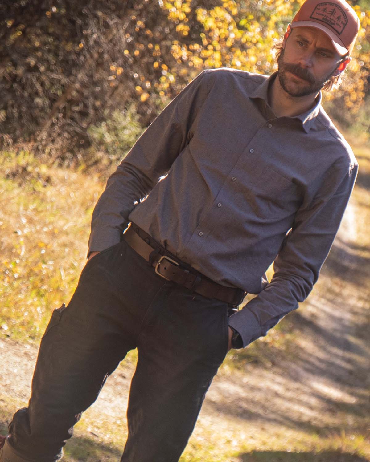 Brun skjorta i lättflanell regular fit