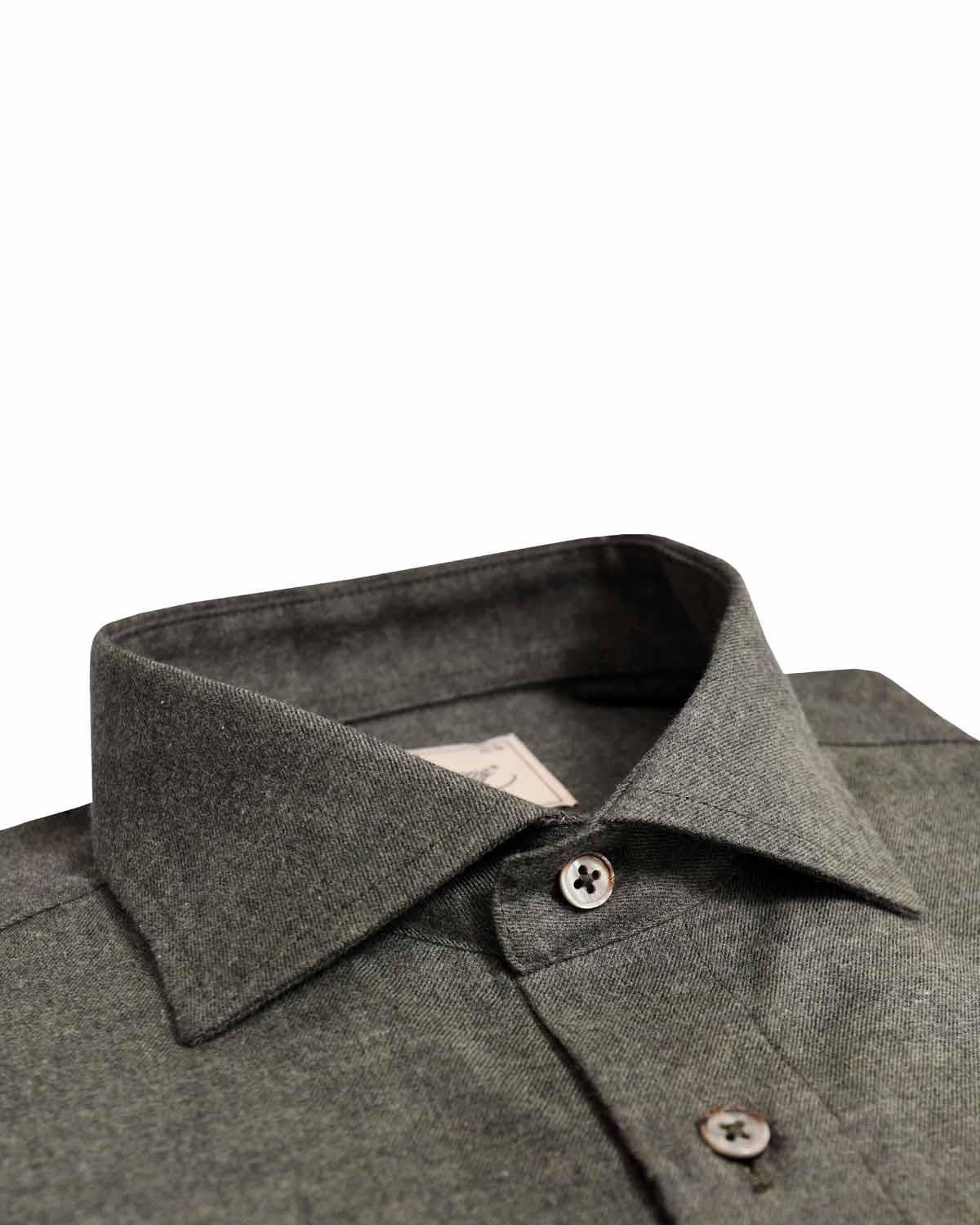 Mörkgrön skjorta i lättflanell regular fit