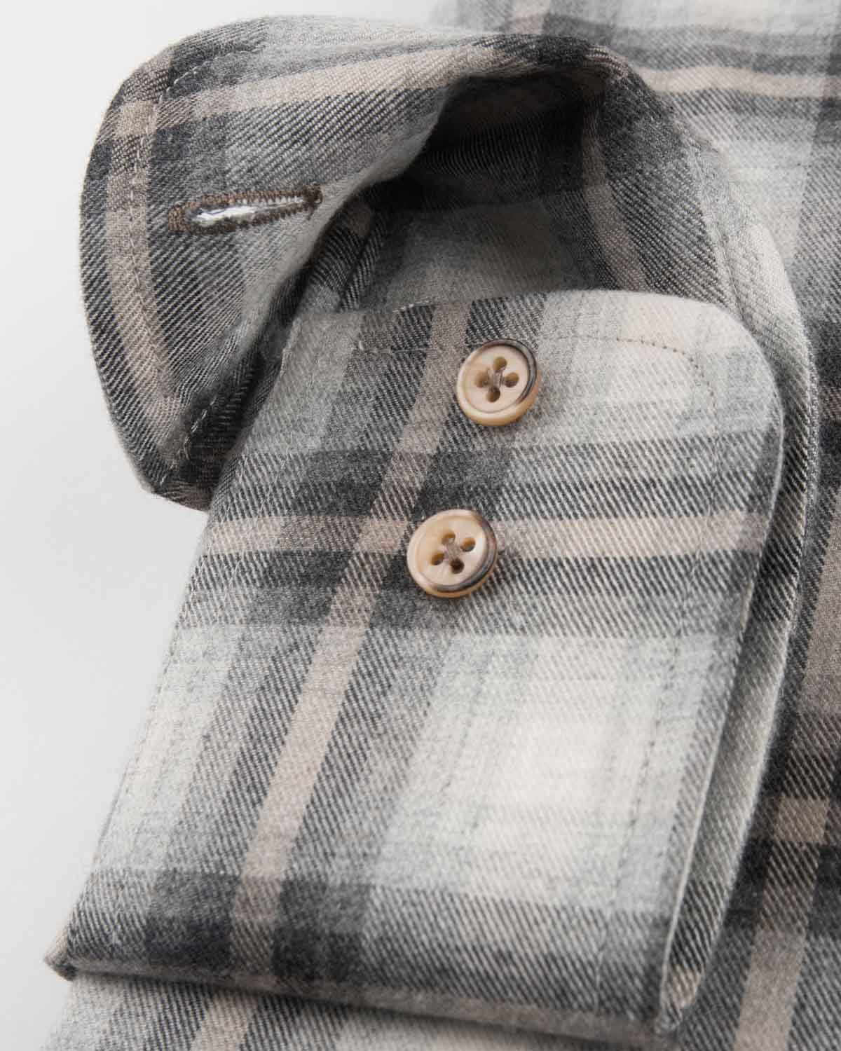 Grå rutig flanellskjorta regular fit