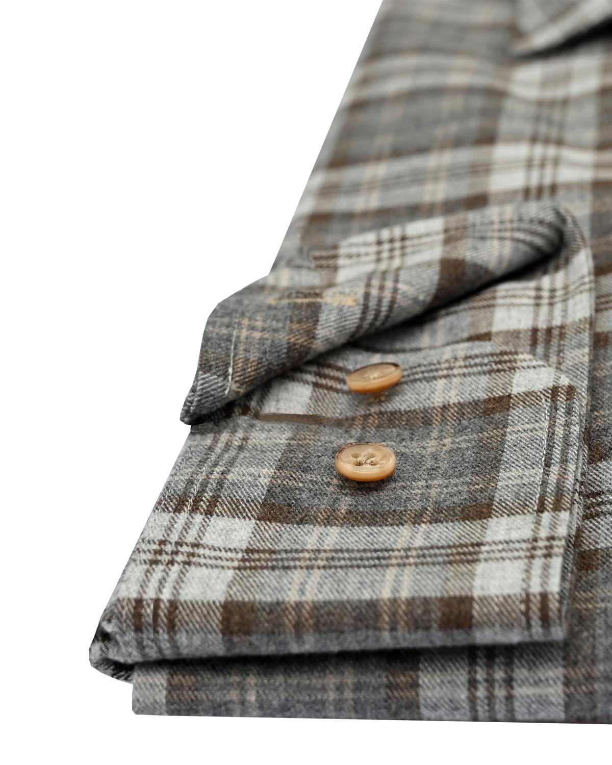 Brun rutig flanellskjorta regular fit