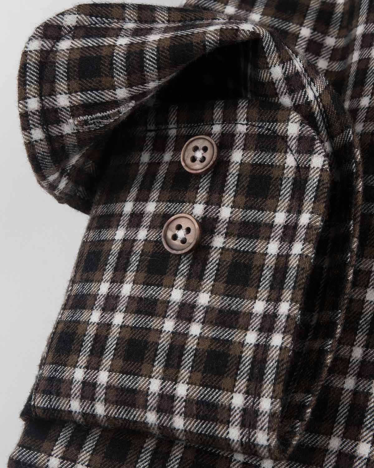 Brunrutig flanellskjorta i ullmix & button down-krage regular fit