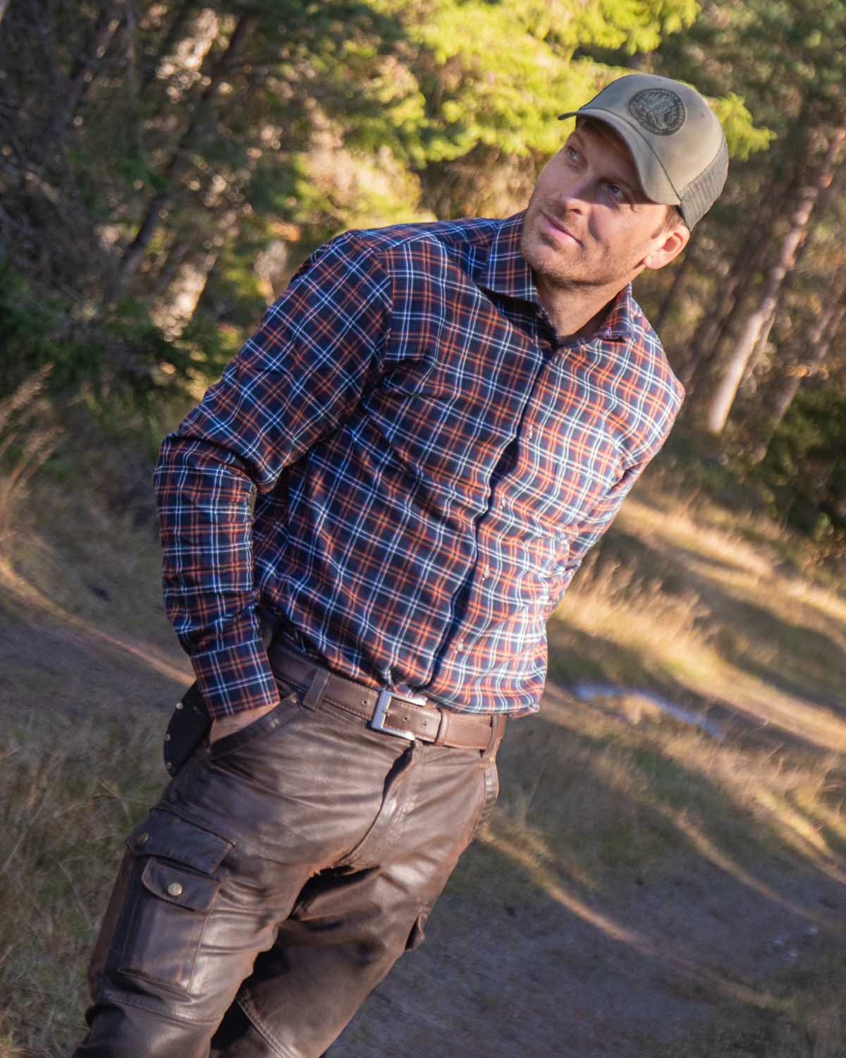 Blue checked flannel shirt regular fit