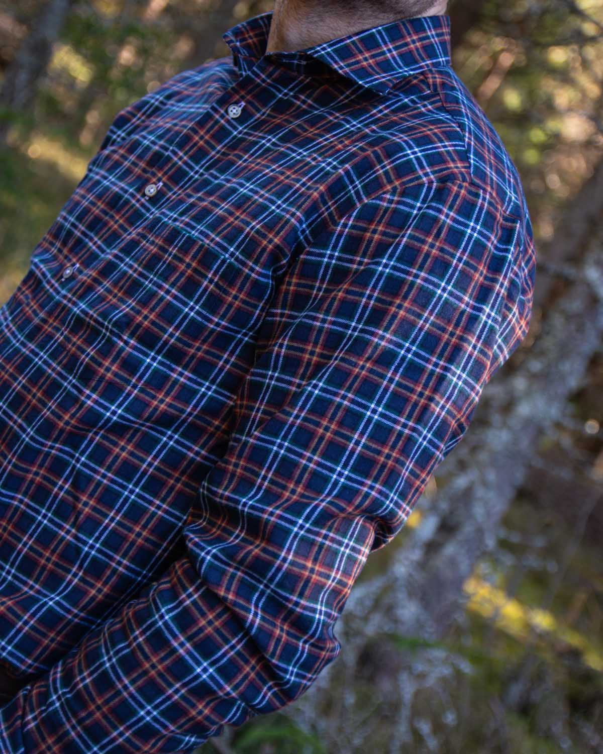 Blue checked flannel shirt regular fit