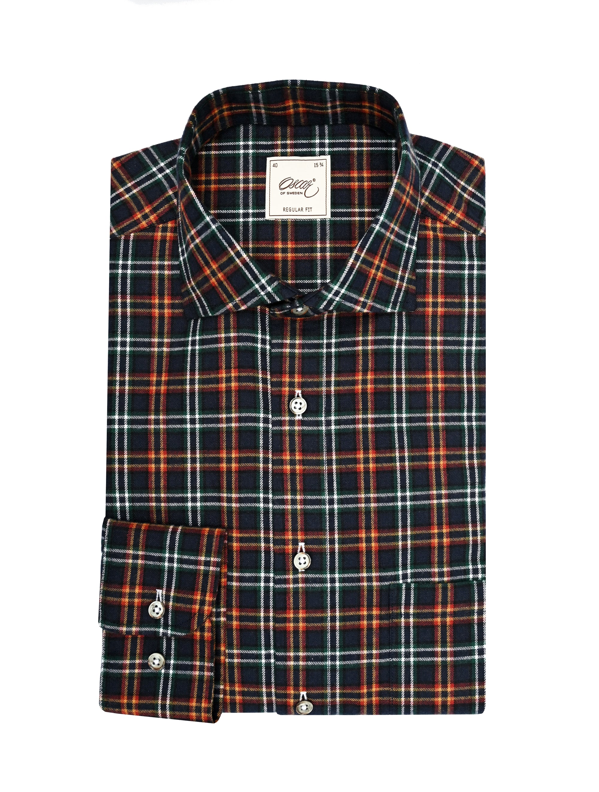 Blue checked flannel shirt regular fit
