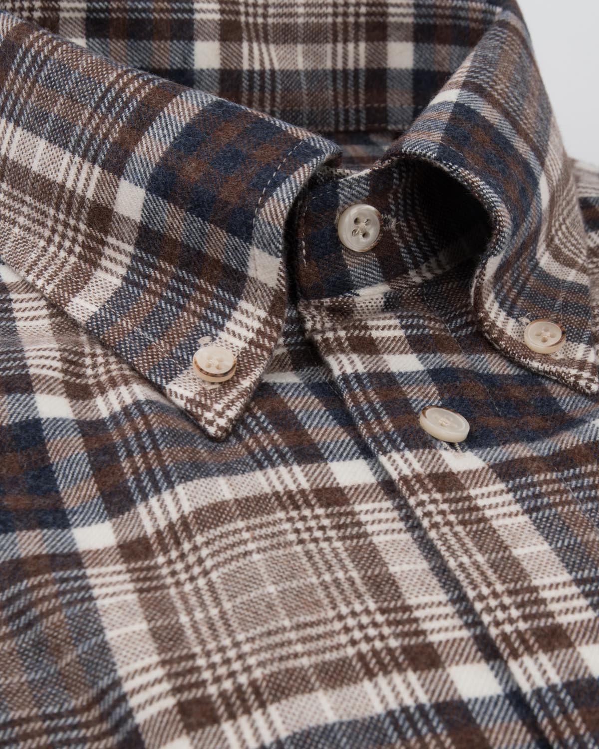 Dark brown checked flannel shirt regular fit