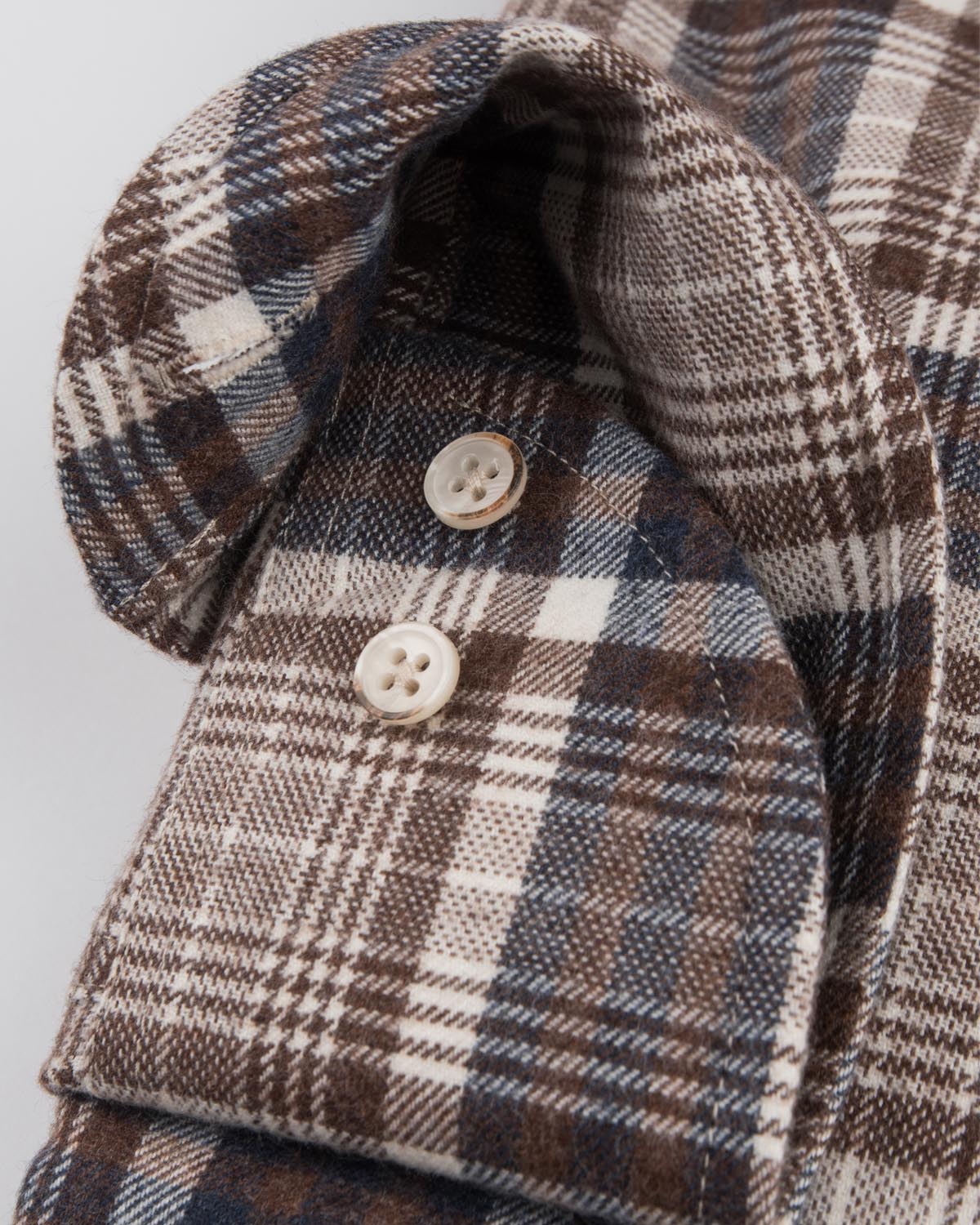 Dark brown checked flannel shirt regular fit