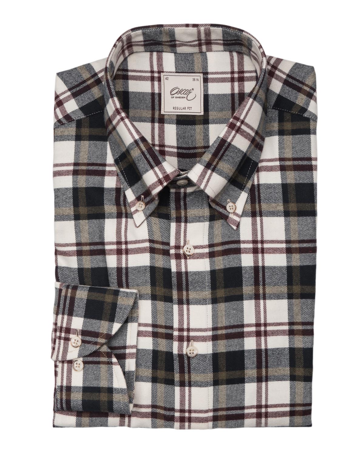 Brown checked flannel shirt regular fit