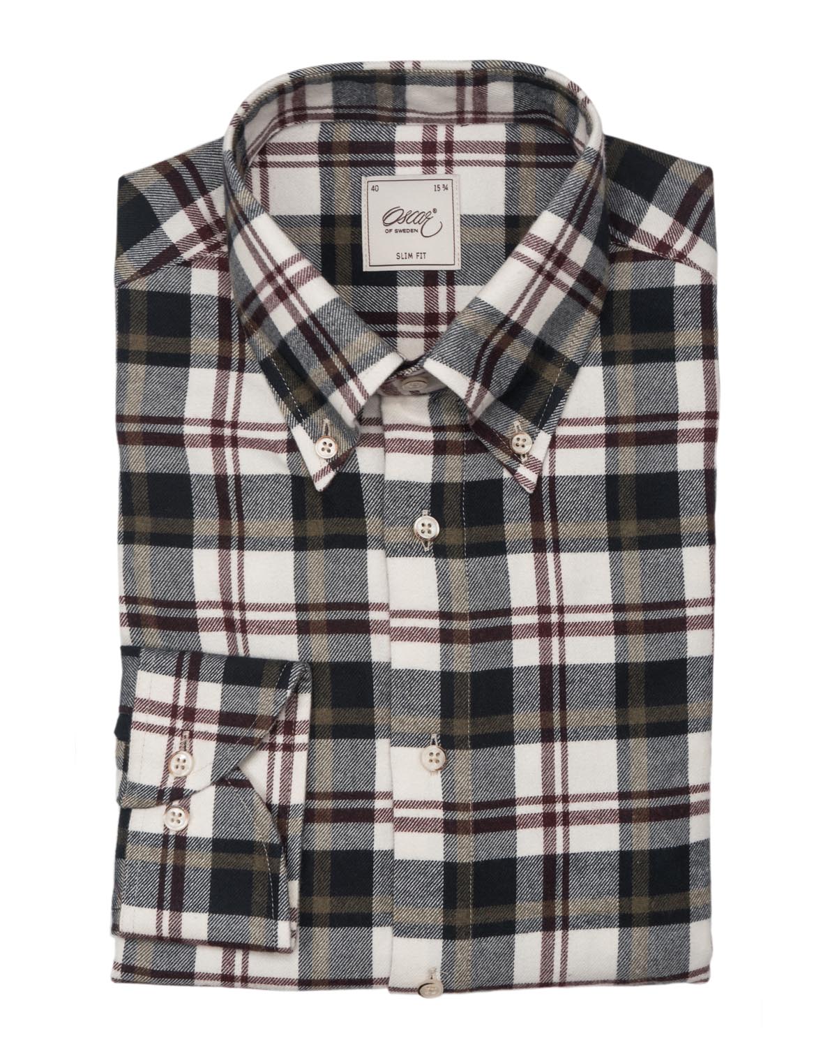 Brown checked flannel shirt slim fit