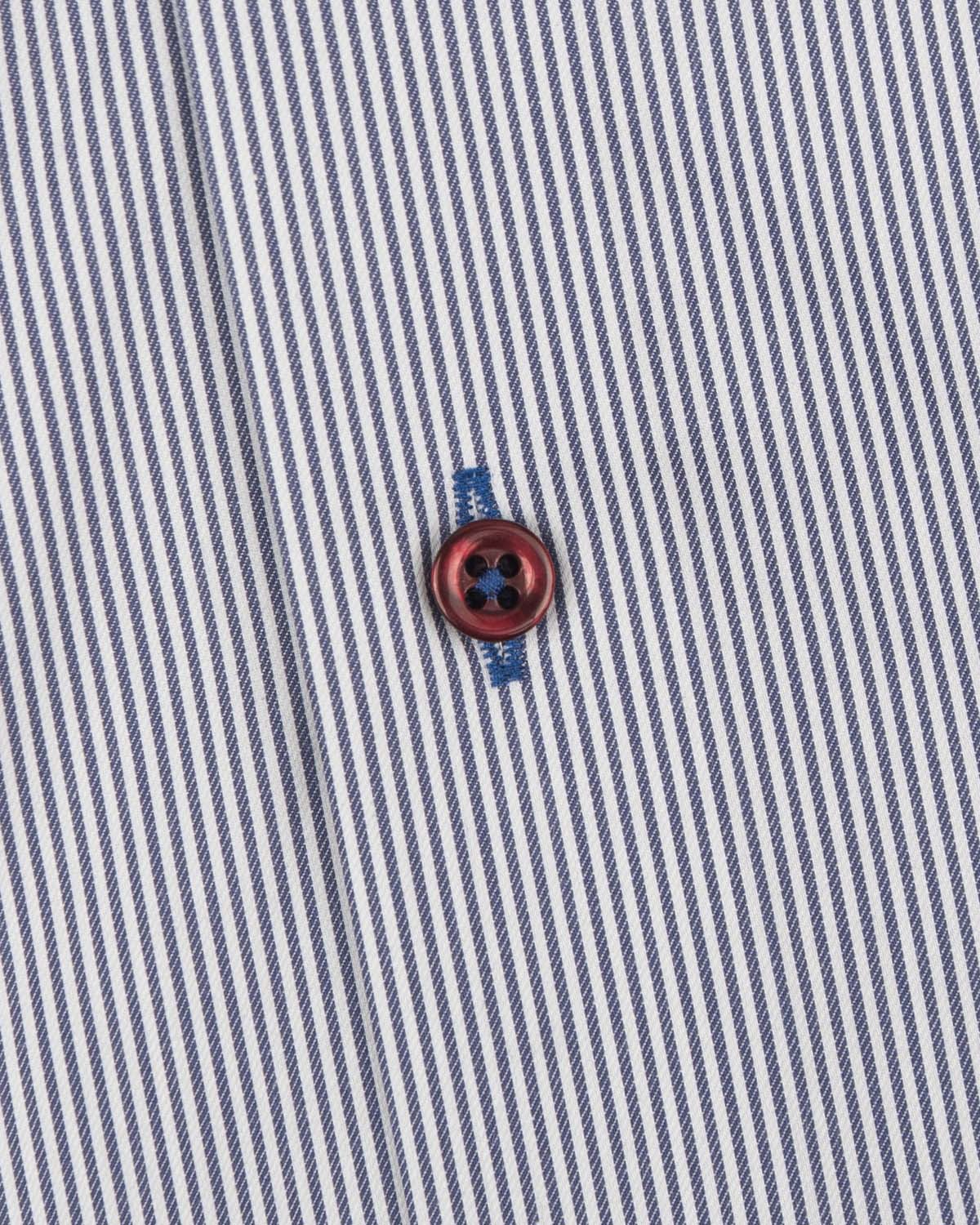 Indigo blue striped shirt regular fit with contrast details