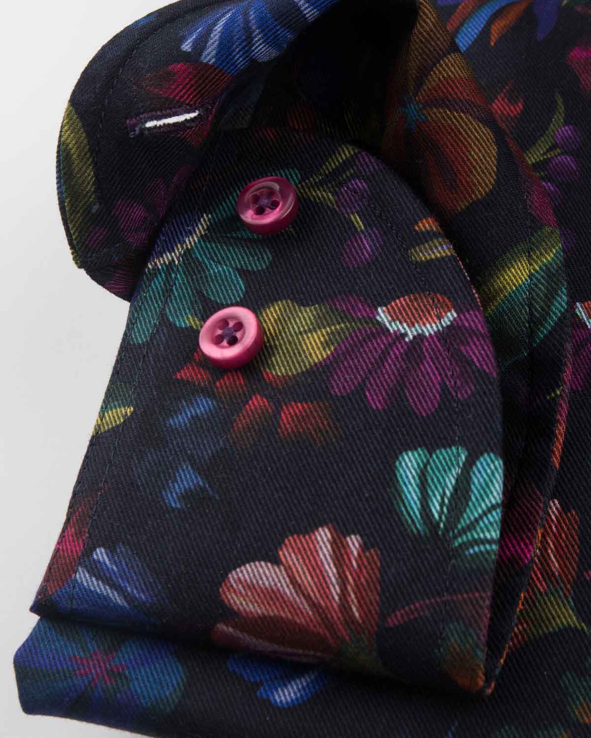 Indigoblå blommig skjorta regular fit