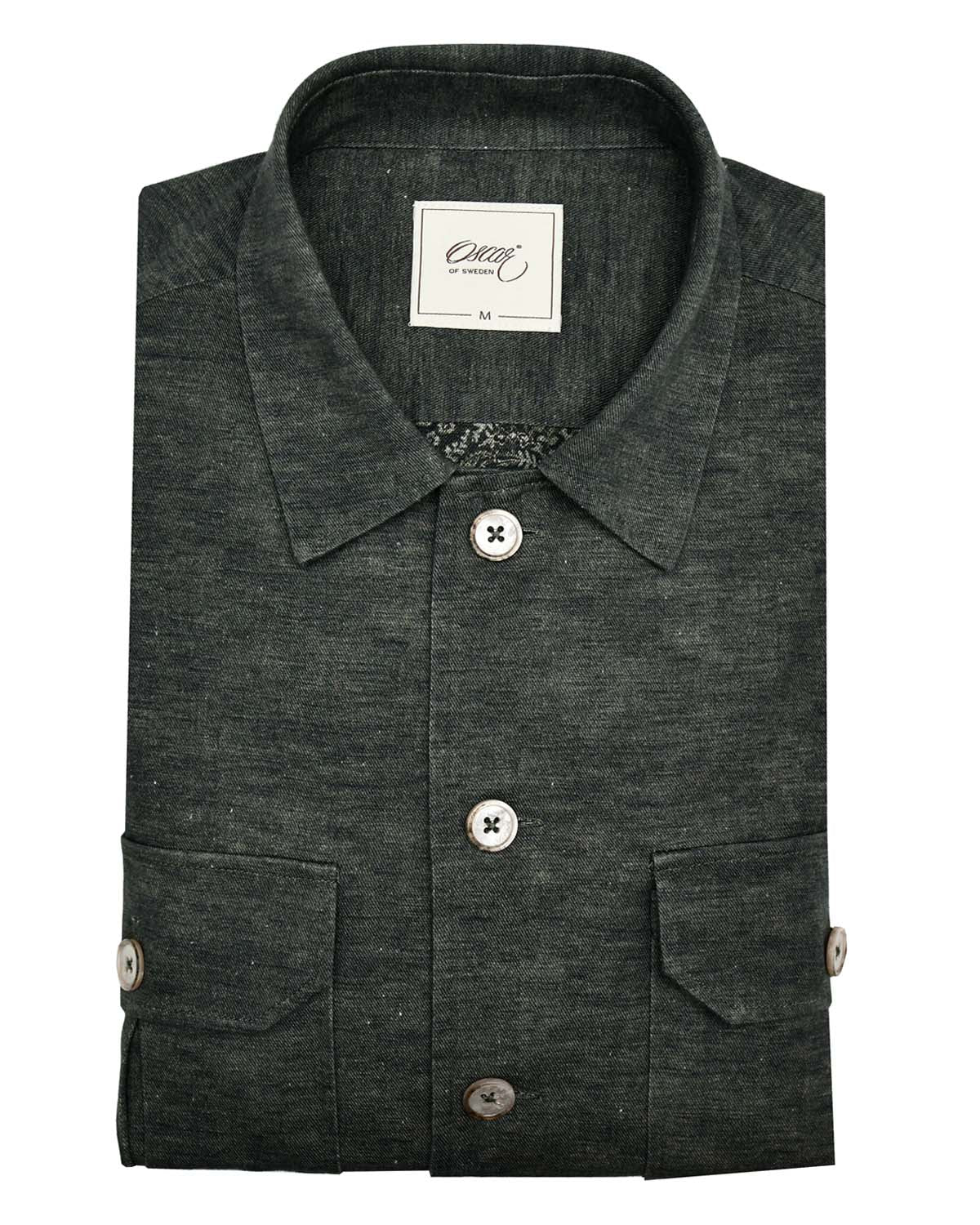 Khaki green overshirt regular fit