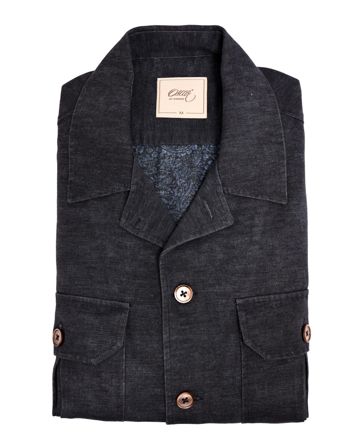 Indigo blue overshirt regular fit