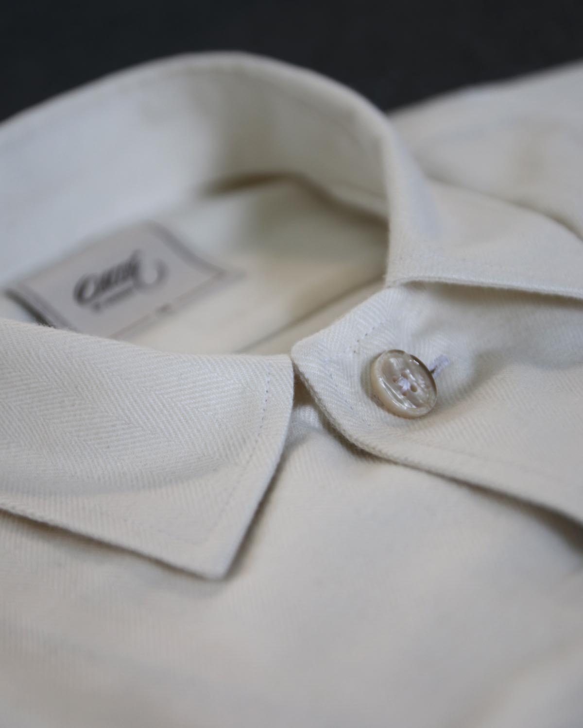 Off-white herringbone overshirt