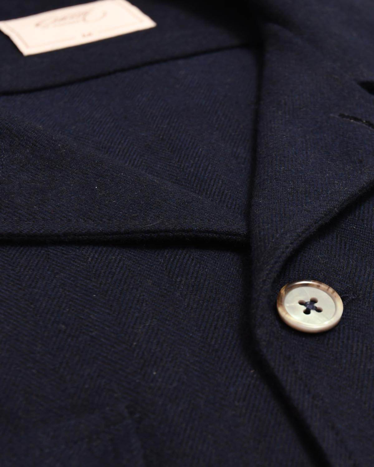 Indigo blue herringbone overshirt
