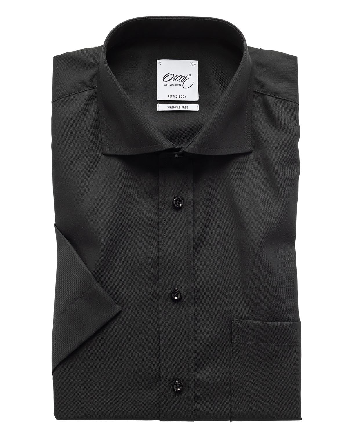 Svart kortärmad skjorta wrinkle free regular fit
