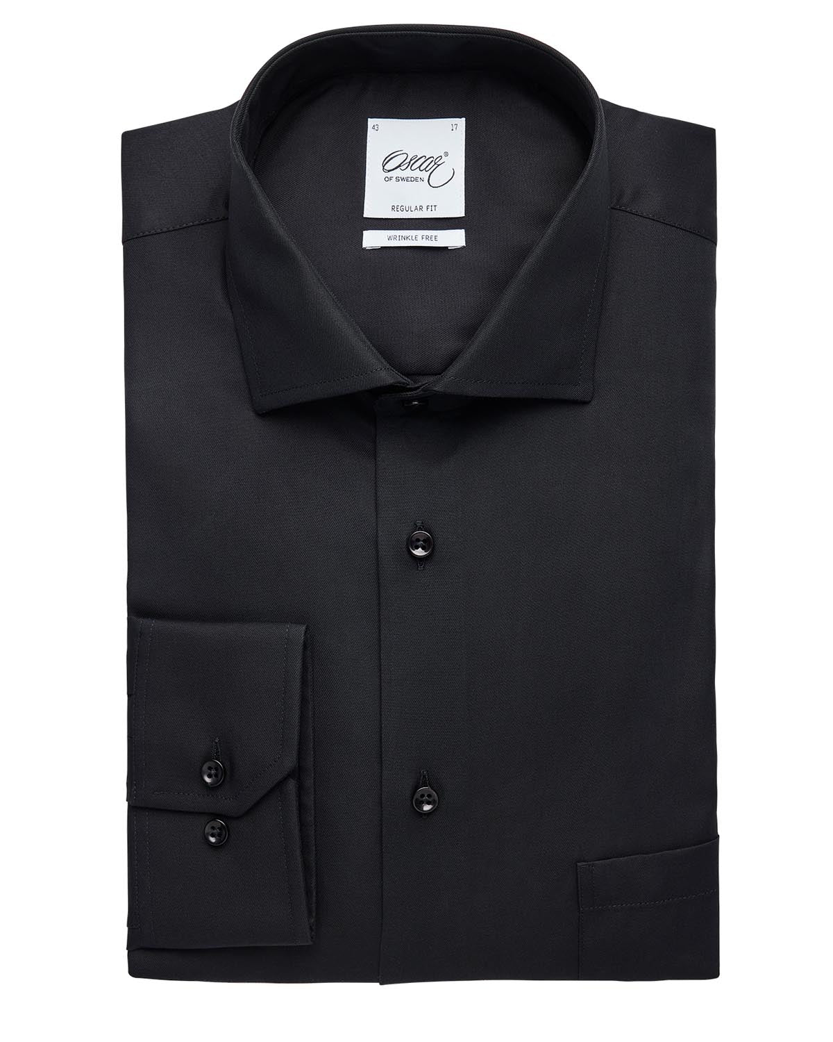 Svart skjorta med extra kort ärm wrinkle free regular fit