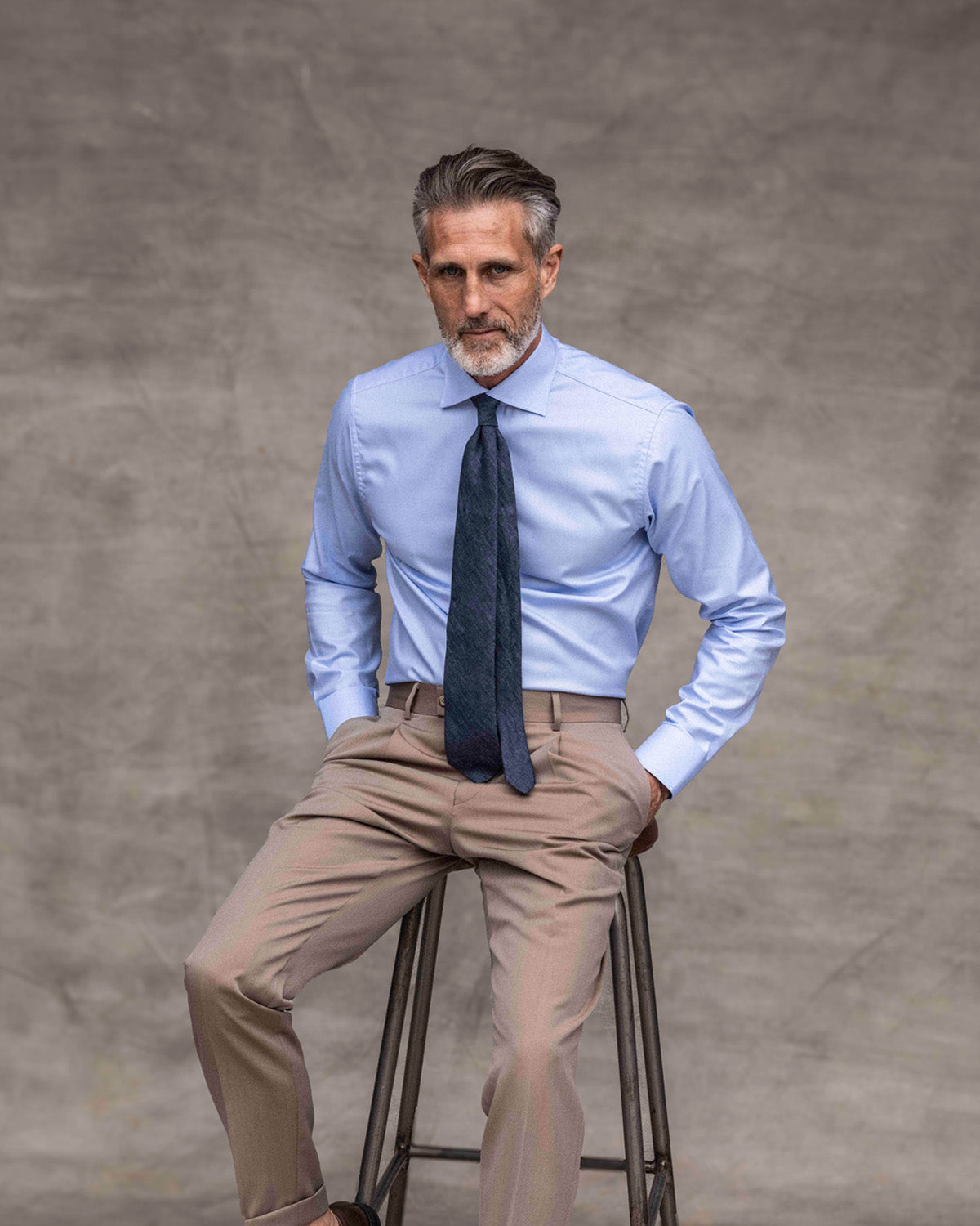 Ljusblå wrinkle free-skjorta slim fit