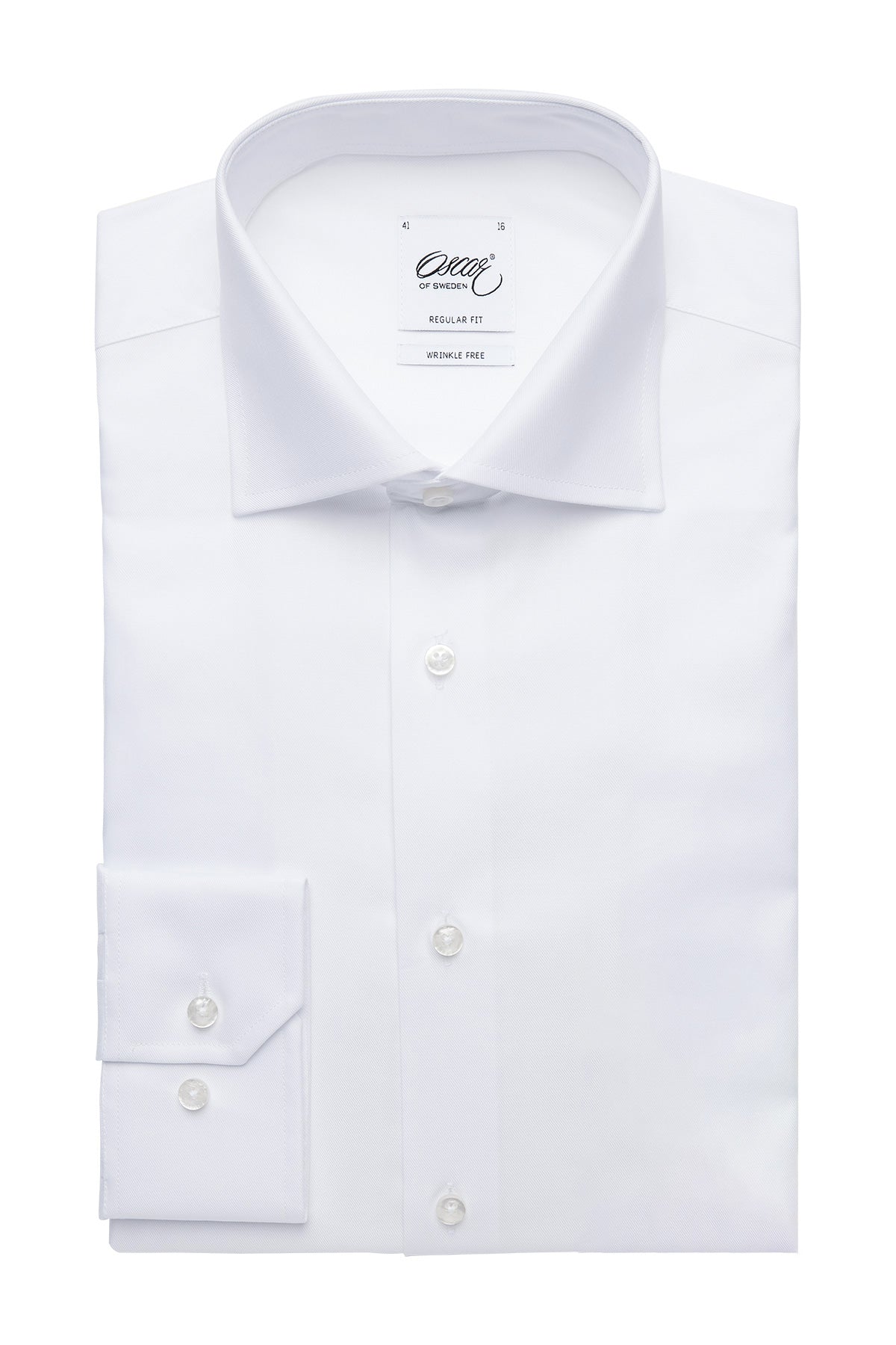 White wrinkle free regular fit shirt