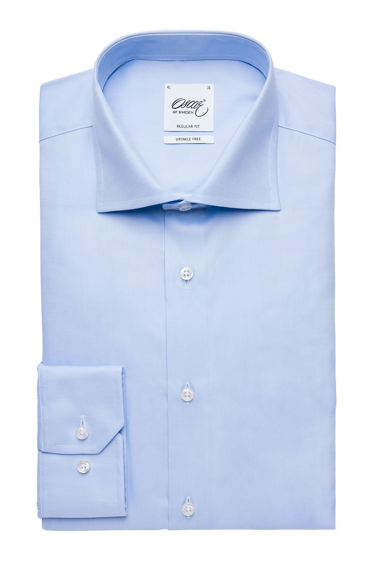 Light blue wrinkle free regular fit shirt