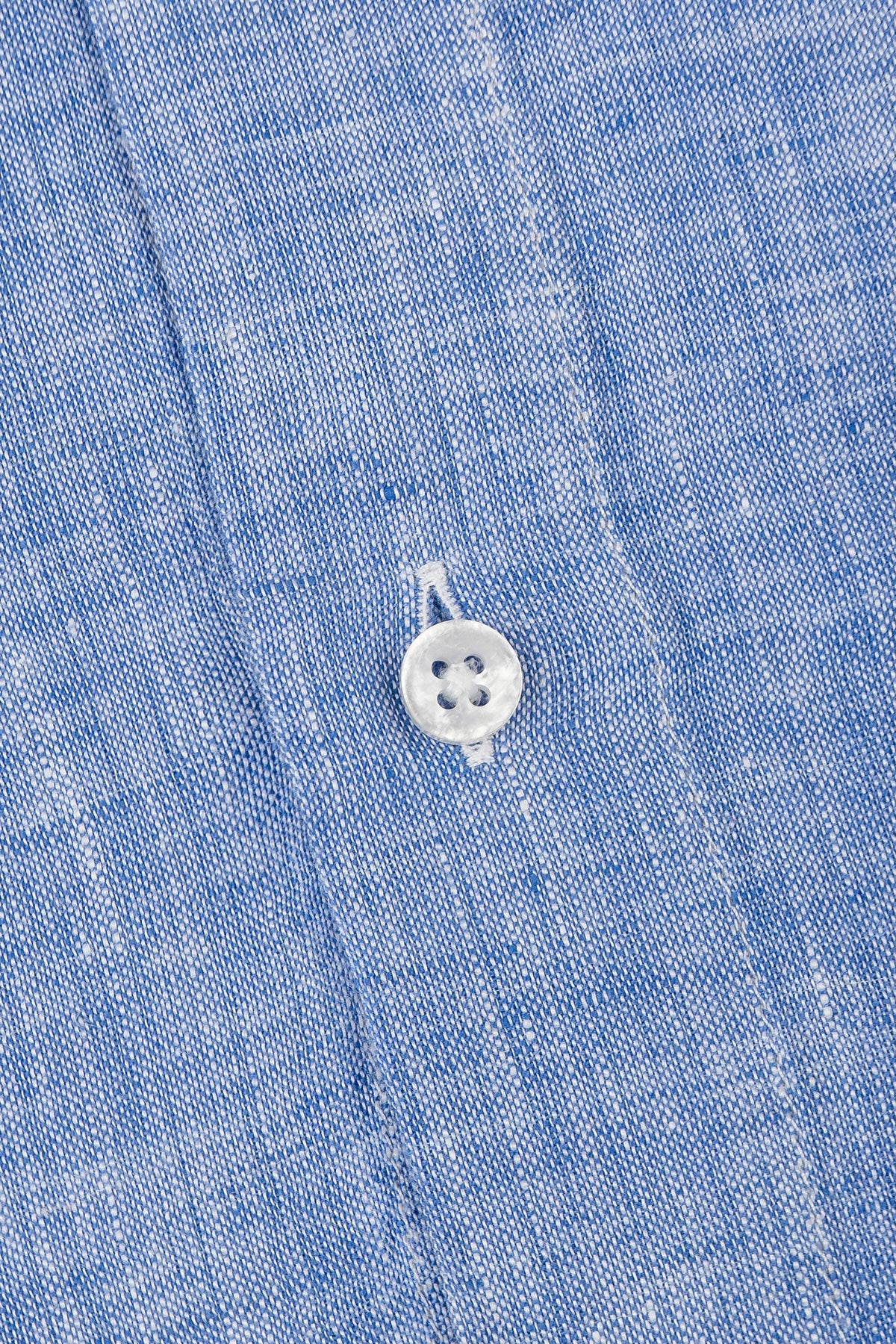 Light blue slim fit linen shirt