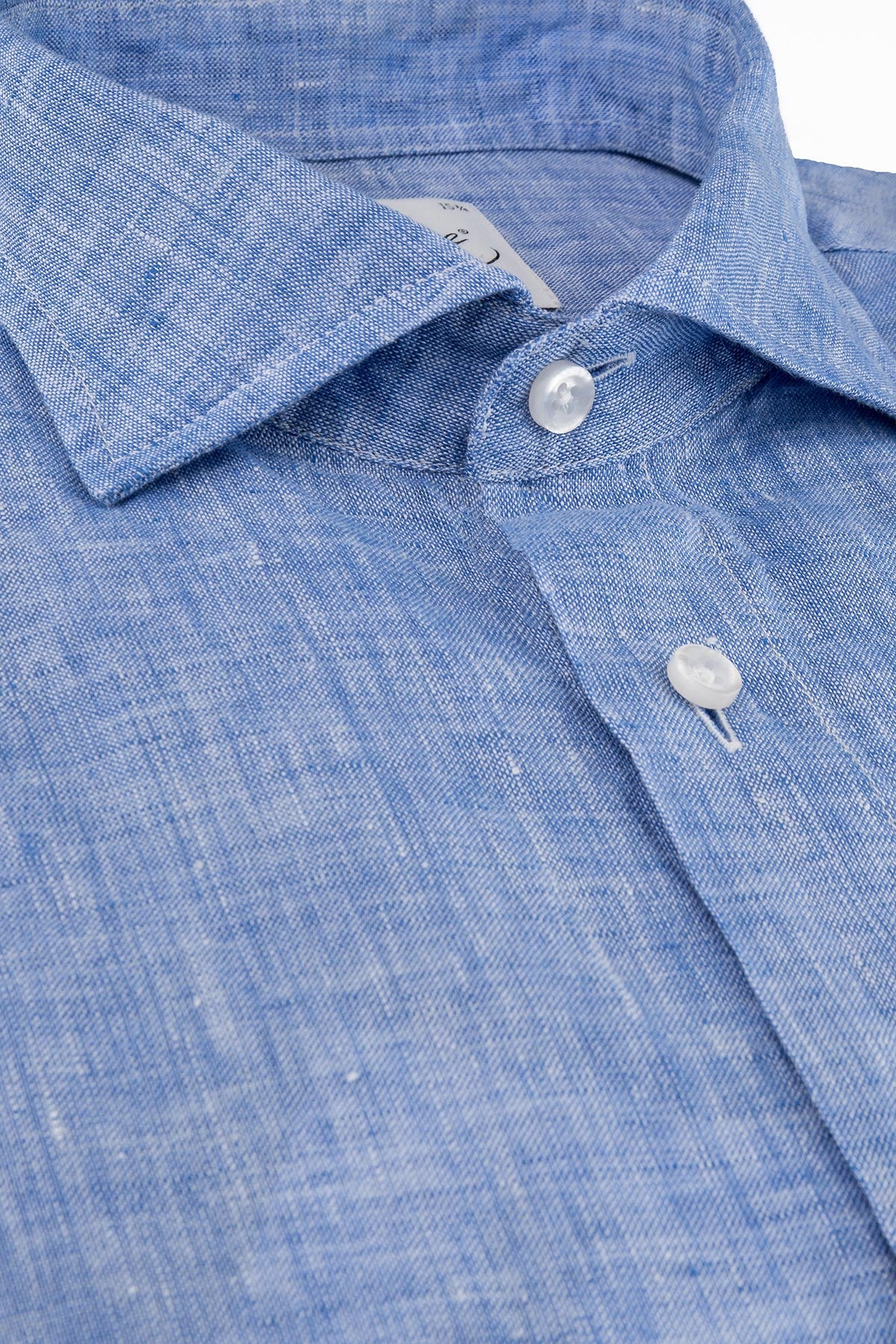 Light blue slim fit linen shirt