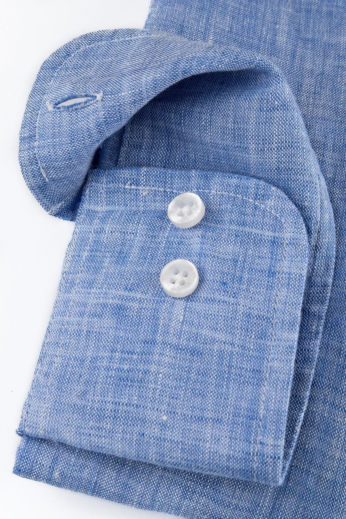 Light blue slim fit linen shirt