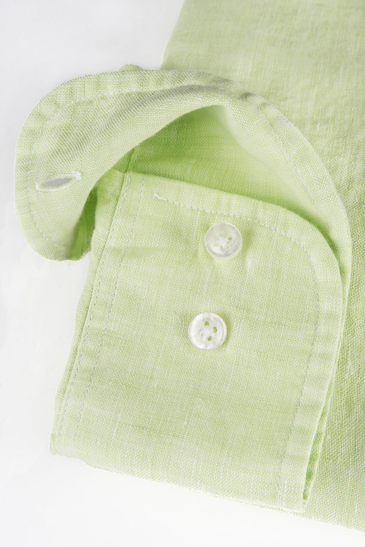 Light green linen slim fit shirt