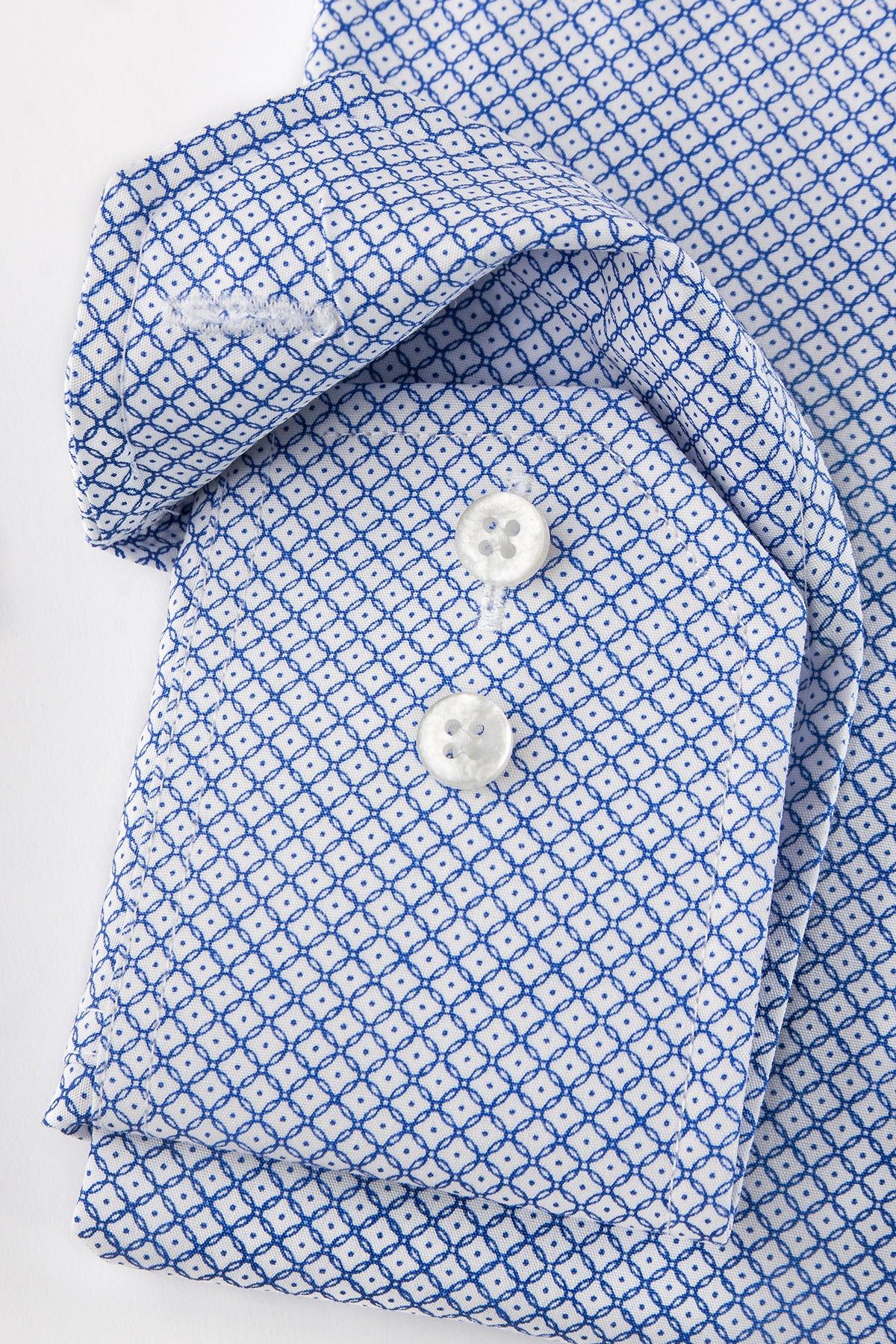 Blue printed regular fit shirt